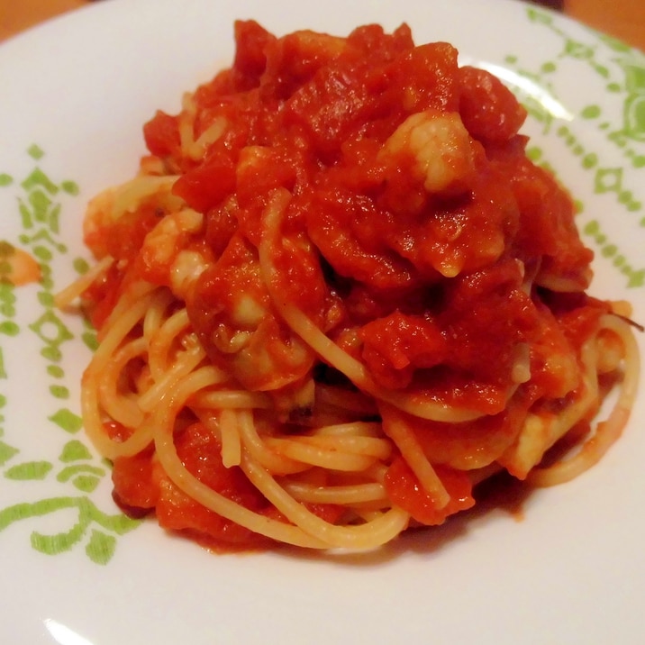 ホタテと海老のトマトソースパスタ レシピ 作り方 By Kumi Mama 楽天レシピ